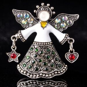 Angel Brooch with Colorful Accents